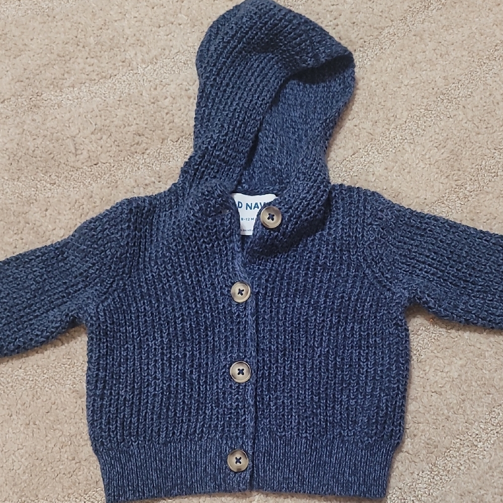 Old Navy Kids Navy Button-Up Hoodie